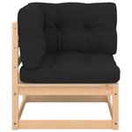 vidaXL Canapé d'angle de jardin coussins anthracite Bois de pin massif