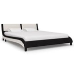 Vidaxl cadre de lit noir et blanc similicuir 160 x 200 cm