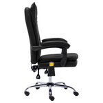 vidaXL Chaise de bureau de massage Noir Similicuir