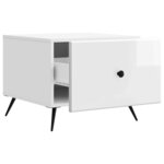 vidaXL Table basse Blanc brillant 49 x 50 x 40 cm Bois d'ingénierie