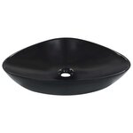 vidaXL Lavabo 58 5 x 39 x 14 cm Céramique Noir