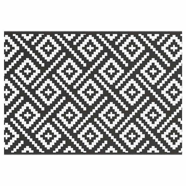 vidaXL Tapis d'extérieur ARAKIL Blanc et noir 160x230 cm PP