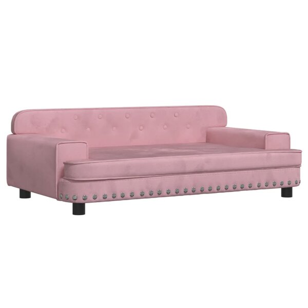 vidaXL Canapé pour enfants rose 90x53x30 cm velours