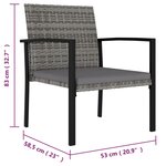 vidaXL Chaises à manger de jardin lot de 4 Résine tressée Gris