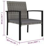 vidaXL Chaises de salle à manger de jardin 4 Pièces Résine tressée Gris