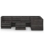 vidaXL Salon de jardin 8 Pièces Bois de pin imprégné de gris