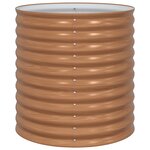 vidaXL Lit de jardin surélevé marron avec aspect bois 80x80x81 cm en acier