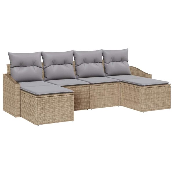 vidaXL Ensemble de salle à manger pour jardin avec coussin 6 Pièces