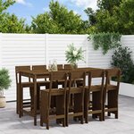 vidaXL Ensemble de bar de jardin 9 Pièces marron miel bois de pin massif