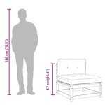 vidaXL Canapé de jardin sans accoudoirs et coussins bois massif de pin