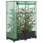 vidaXL Jardinière surélevée avec housse aspect rotin 80x40x123 cm
