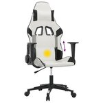 vidaXL Chaise de jeu de massage Blanc et noir Similicuir