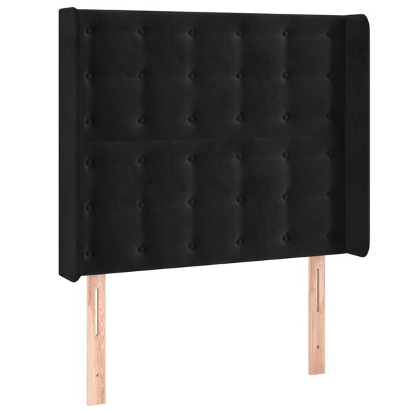 vidaXL Tête de lit avec oreilles Noir 83x16x118/128 cm Velours