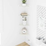vidaXL Étagère flottante avec étagère 4 Pièces Blanc 15 x 15 x 2 cm
