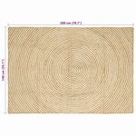 vidaXL Tapis Naturel et Blanc 140 x 200 cm Jute