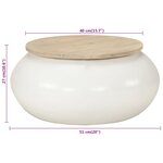 vidaXL Table basse blanc 51x51x27 cm bois de manguier massif