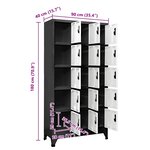 vidaXL Armoire à casiers Anthracite et blanc 90x40x180 cm Acier