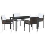 vidaXL Ensemble de salle à manger pour jardin 5 Pièces Marron Poly rotin