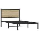 vidaXL Cadre de lit en métal sans matelas chêne sonoma 100x200 cm