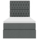 vidaXL Lit avec rangement et matelas Gris foncé 90 x 190 cm Polyester
