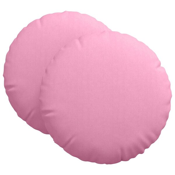 vidaXL Coussins de siège 2 pc Tissu Rose Ø60 x 21 cm