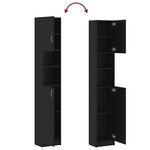 vidaXL Armoire de salle de bain Noir 32x25 5x190 cm Bois d'ingénierie