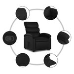 vidaXL Fauteuil inclinable Noir Similicuir