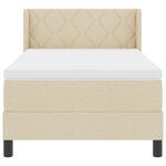 Lit à ressorts vidaXL avec matelas Crème 90x200 cm Tissu