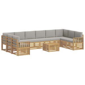 vidaXL Ensemble de canapés d'extérieur 8 Pièces Blanc et gris clair