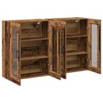 vidaXL Meubles de rangement muraux 2 pièces en bois vieilli 69 5 x 34 x 90 cm  en bois reconstitué