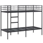 VidaXL Lit superposé sans matelas noir 80x200 cm acier