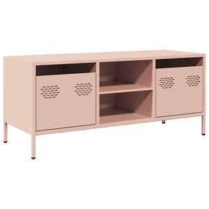 vidaXL Meuble TV rose 101 5x39x43 5 cm acier laminé à froid