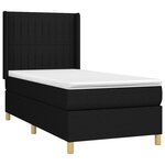 vidaXL Sommier à lattes de lit matelas et LED Noir 90x200 cm Tissu