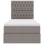 vidaXL Lit avec rangement et LED avec LED Taupe 90 x 200 cm Polyester