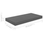 vidaXL Étagère murale flottante Gris brillant 50x23x3 8 cm MDF