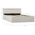 vidaXL Cadre de lit à rangement avec LED blanc similicuir 120x200 cm