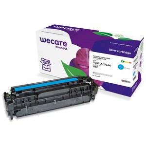 Cartouche toner remanufacturée, compatible pour HP 304A, pack unitaire, CC531A, cyan