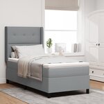 Lit à ressorts vidaXL avec matelas et lumière LED Gris clair 90x190 cm Tissu