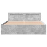 vidaXL Cadre de lit et tête de lit sans matelas gris béton 150x200 cm
