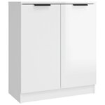 vidaXL Buffets 3 Pièces blanc brillant bois d'ingénierie