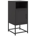 vidaXL Table de chevet noir 36x39x78 cm acier