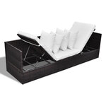 vidaXL Transat avec oreiller Réglable Marron 200 x 60 x 58 cm Poly rotin