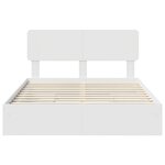 vidaXL Lit de Rangement Blanc 140 x 190 cm Bois d'ingénierie