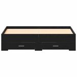 vidaXL Cadre de lit Chêne noir 135 x 190 cm Bois d'ingénierie