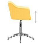 vidaXL Chaise pivotante de salle à manger Jaune Tissu