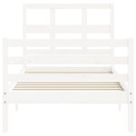 vidaXL Cadre de lit sans matelas blanc 90x200 cm bois massif