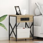 vidaXL Cabinet de chevet avec tiroir Chêne sonoma 41 x 31 x 51 cm