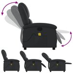 vidaXL Fauteuil de massage inclinable noir cuir véritable