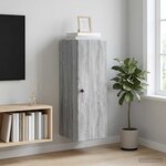 vidaXL Armoire Murale 33 x 34 5 x 90 cm Bois d'ingénierie Sonoma gris