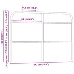 vidaXL Tête de lit chêne marron 135 cm acier et bois d'ingénierie